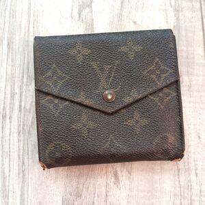 Louis Vuitton W Hook Wallet Monogram Beige Monogram Canvas Authentic